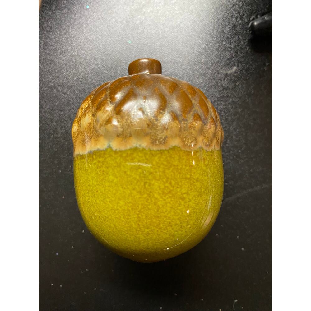 Ceramic Acorn Fall Decor, Autumn Shelf Sitter, Earth Tone Seasonal Display, Nuts